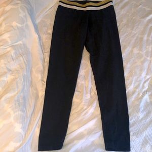 PINK Yoga: Dark grey, White and Gold Leggings! Size: M